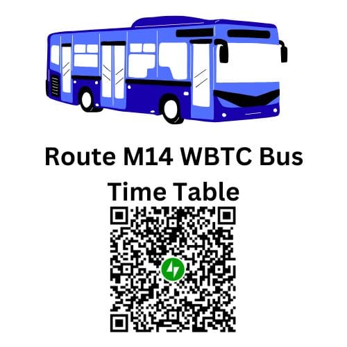 Route M-14 Behala to New Town City Bus Time Table | Route M-14 New Town to Behala City Bus Time Table | Behala to New Town WBTC City Bus Time Table | New Town to Behala WBTC City Bus Time Table