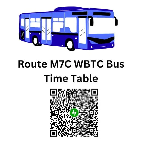 Route M-7C Sasthir More to Howrah Station City Bus Time Table | Route M-7C Howrah Station to Sasthir More City Bus Time Table | Sasthir More to Howrah Station WBTC City Bus Time Table